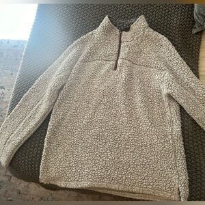True Grit Cream Zip Up Sherpa Sweater